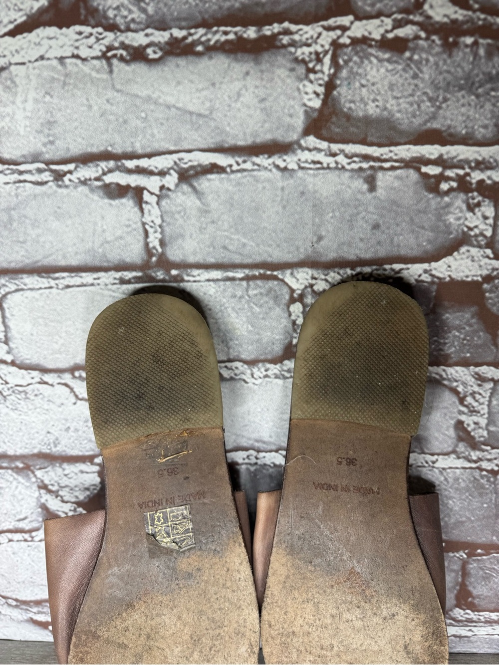 Free People Brown Leather Casual Sandals Slides Slip On Women’s Sz 36.5EU/6M US - Picture 11 of 14